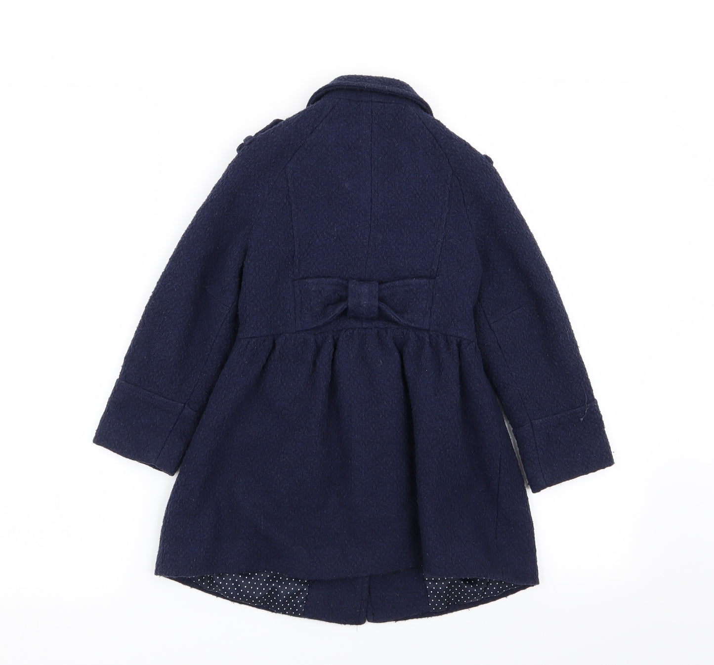 Asda George Girls Blue   Overcoat Coat Size 4-5 Years