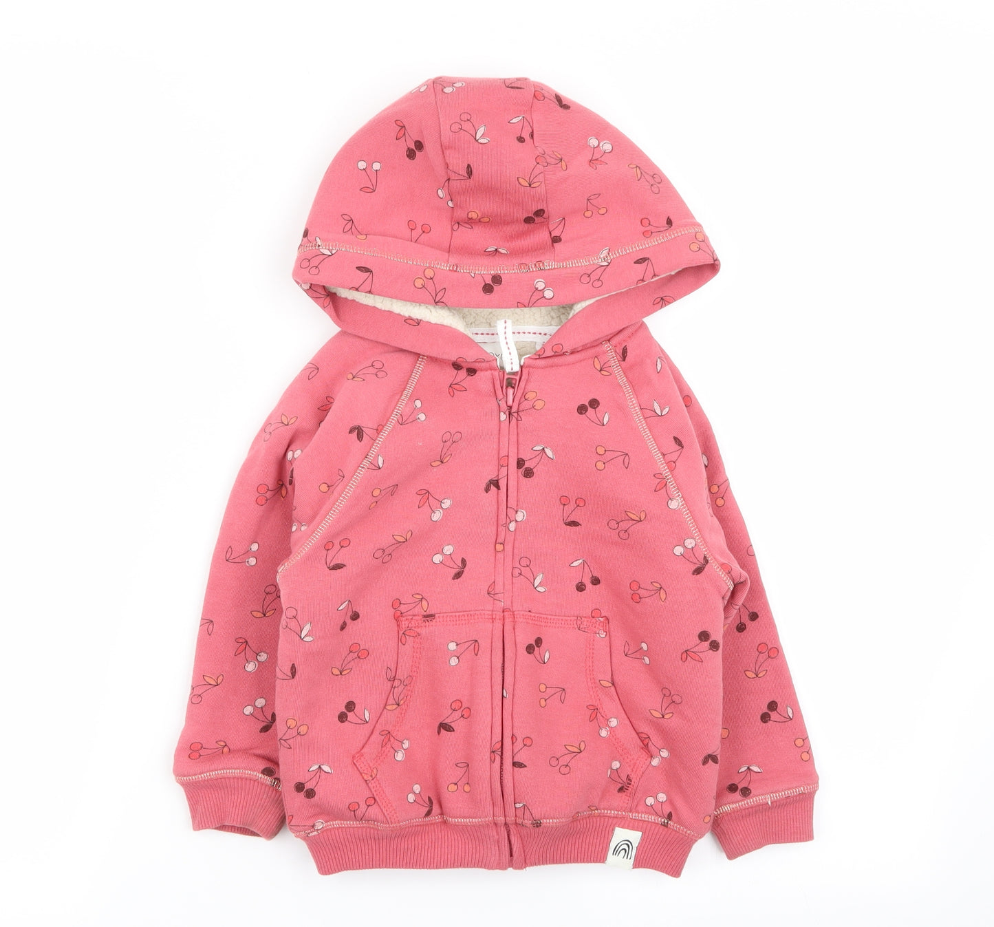 NEXT Girls Pink Geometric  Full Zip Jumper Size 2-3 Years