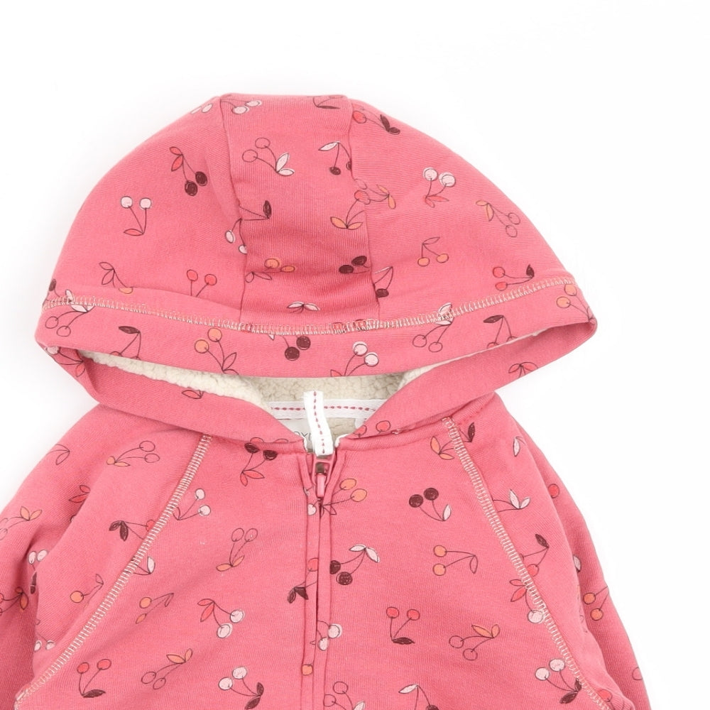 NEXT Girls Pink Geometric  Full Zip Jumper Size 2-3 Years