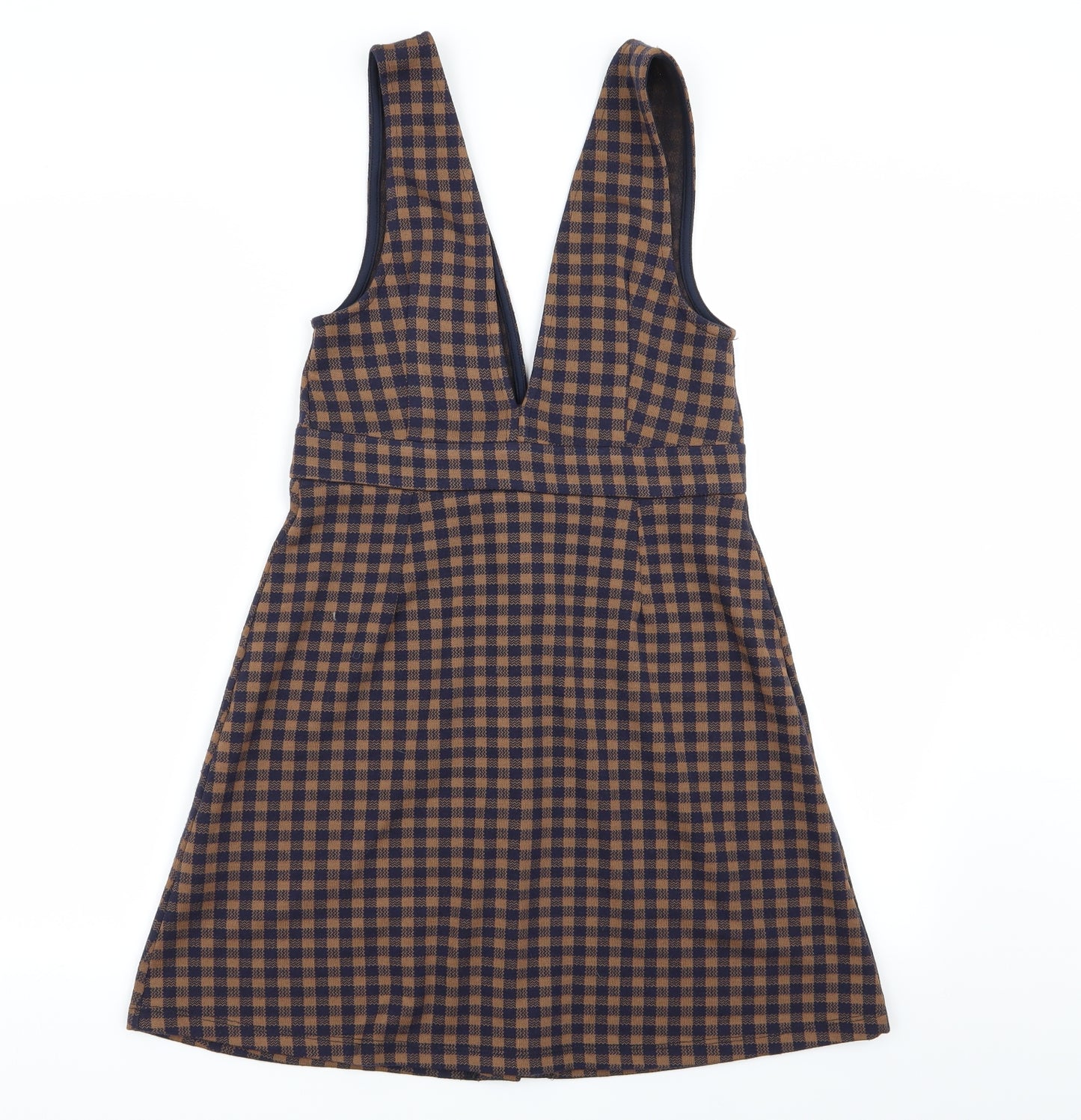 Topshop Womens Multicoloured Check  Pinafore/Dungaree Dress  Size 10
