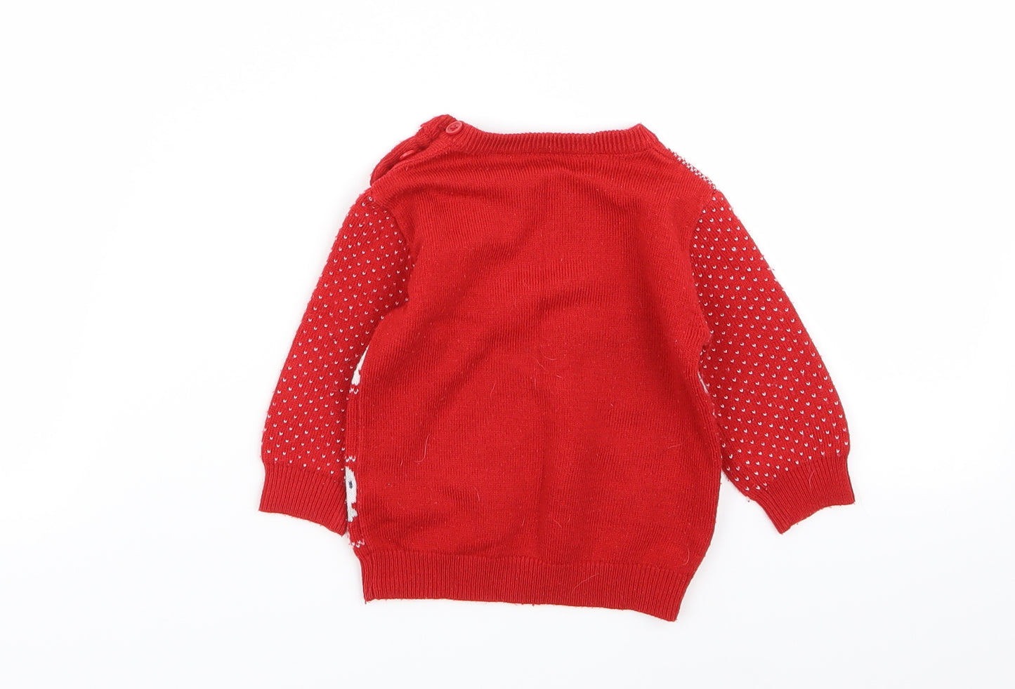 Asda George Baby Red Polka Dot  Pullover Jumper Size 3-6 Months  - Christmas Jumper