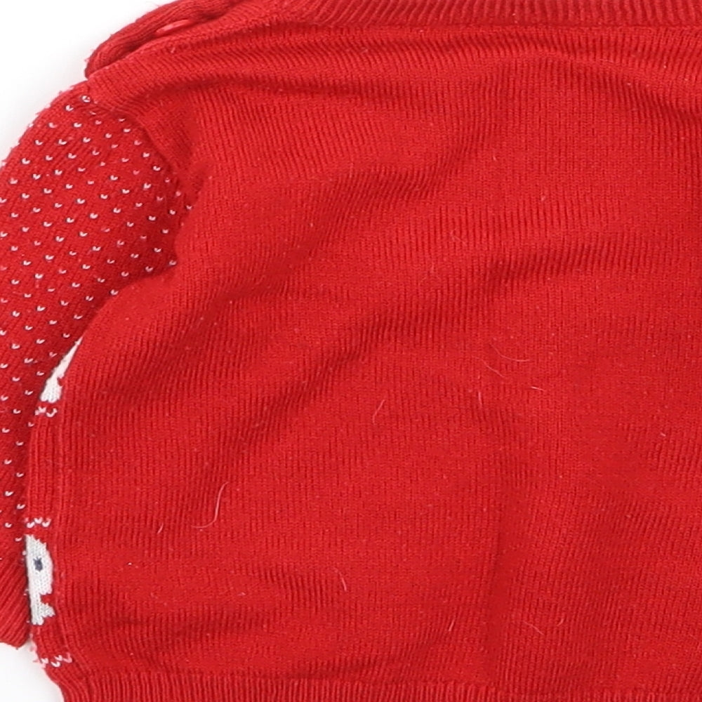 Asda George Baby Red Polka Dot  Pullover Jumper Size 3-6 Months  - Christmas Jumper