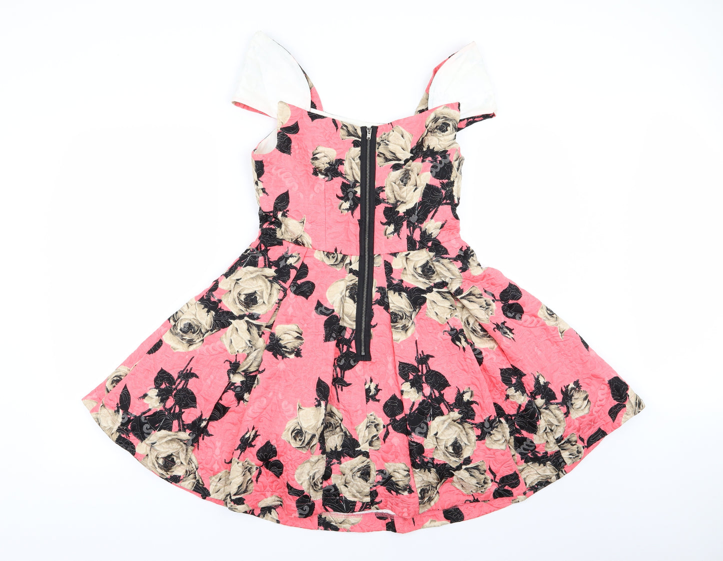 Topshop Womens Multicoloured Floral  Fit & Flare  Size 10