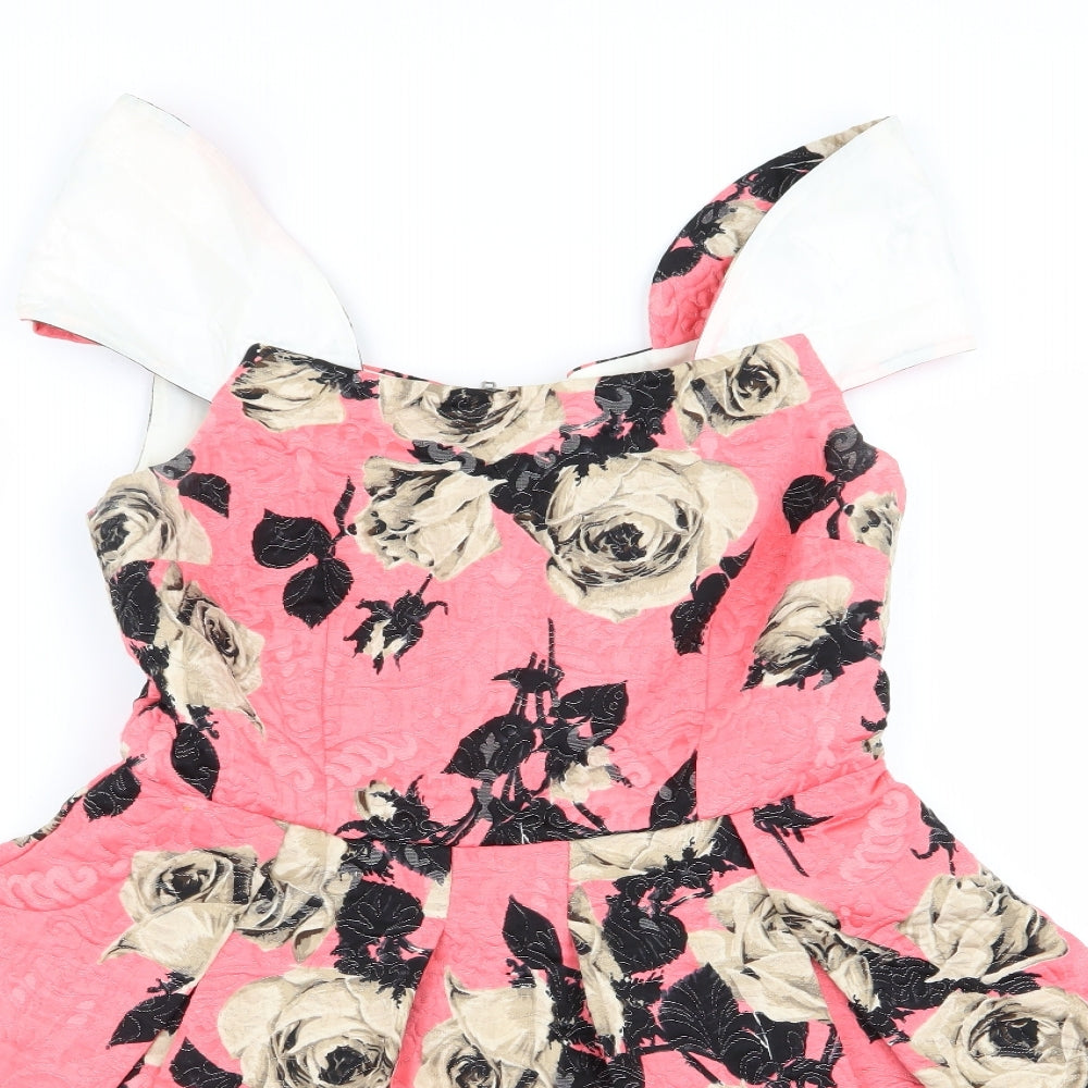 Topshop Womens Multicoloured Floral  Fit & Flare  Size 10