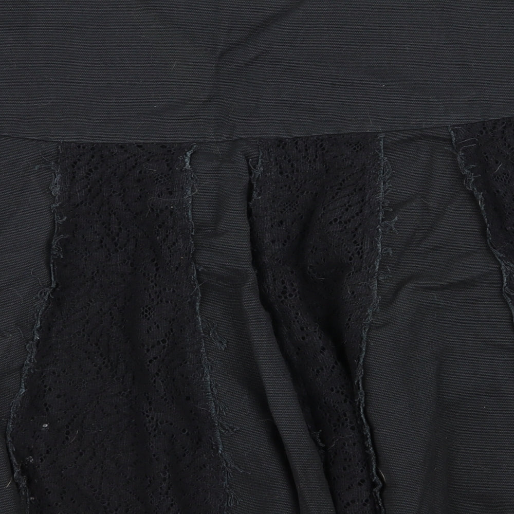 all saints Womens Black Geometric  Flare Skirt Size M