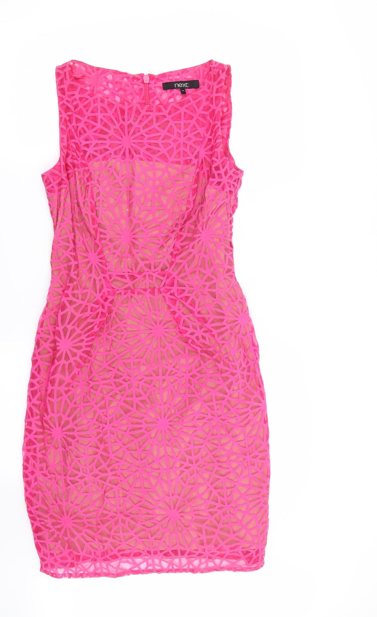 NEXT Womens Pink Geometric  A-Line  Size 10