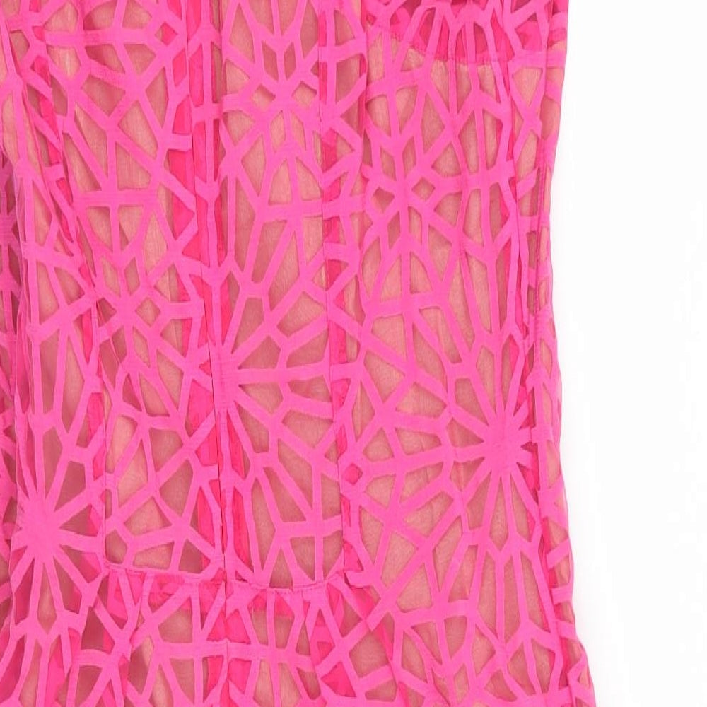 NEXT Womens Pink Geometric  A-Line  Size 10
