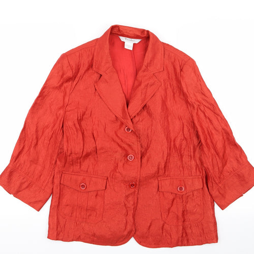 TanJay Womens Orange   Jacket Blazer Size 10