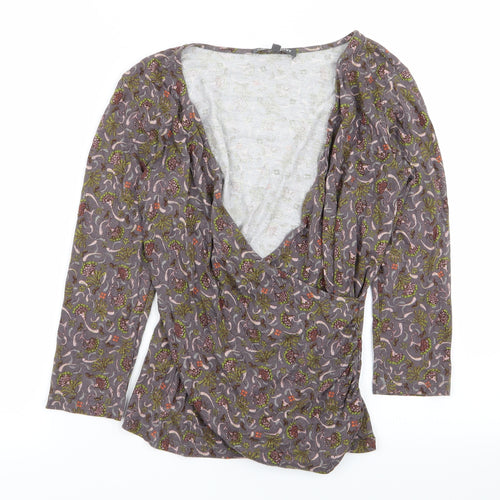 Laura Ashely  Womens Multicoloured Floral  Wrap T-Shirt Size 8