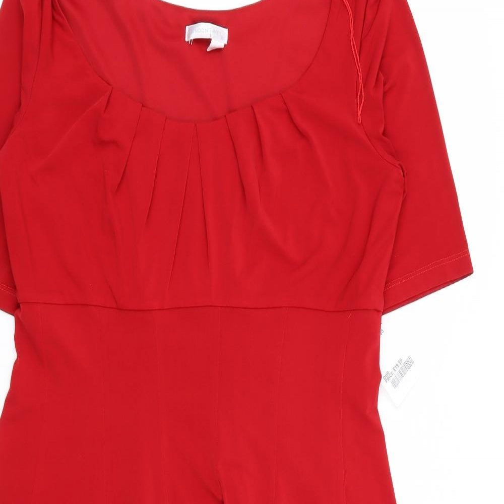 London Times Womens Red   Fit & Flare  Size 8