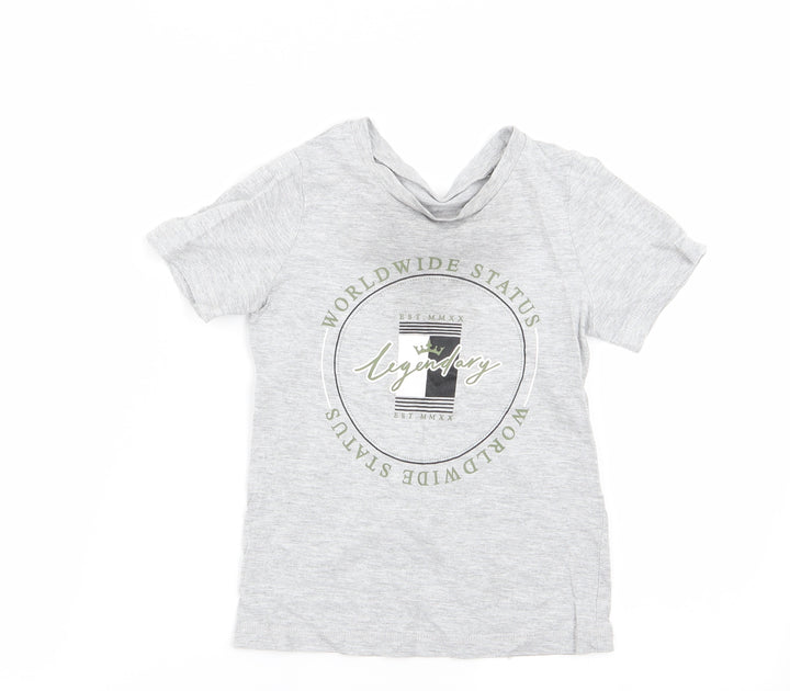 Asda George Girls Grey Basic T-Shirt Size 4-5 Years