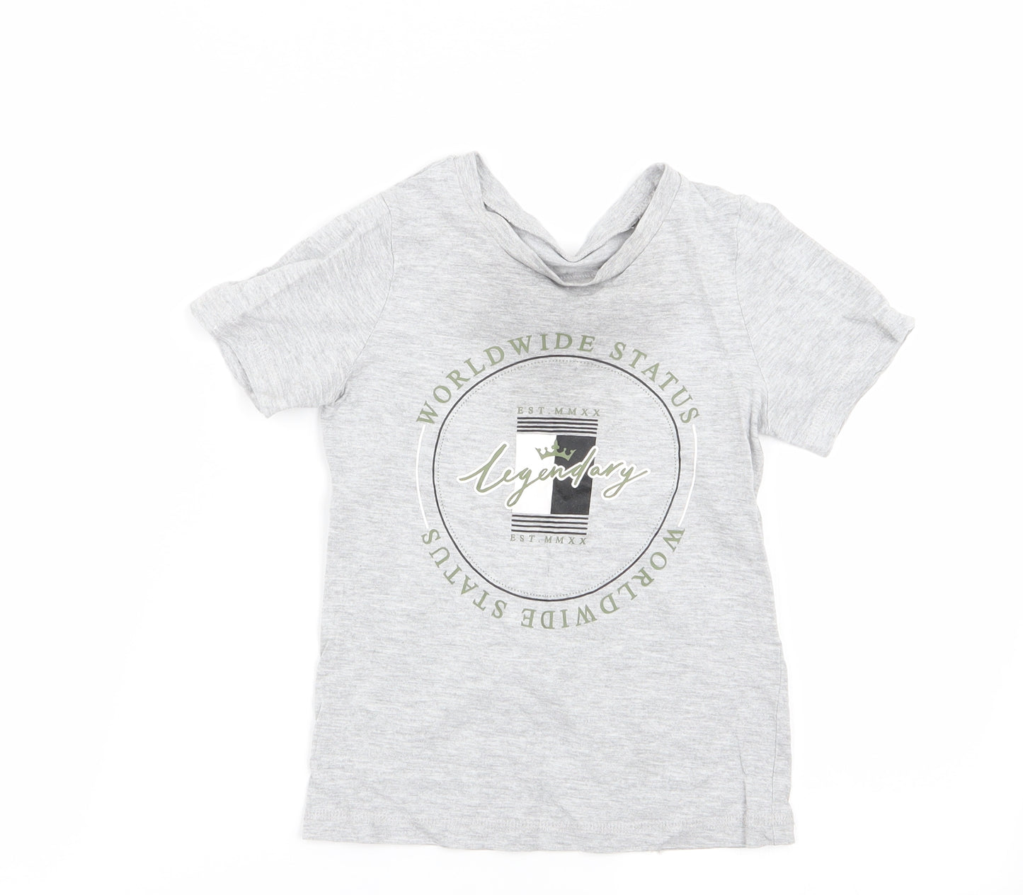 Asda George Girls Grey   Basic T-Shirt Size 4-5 Years