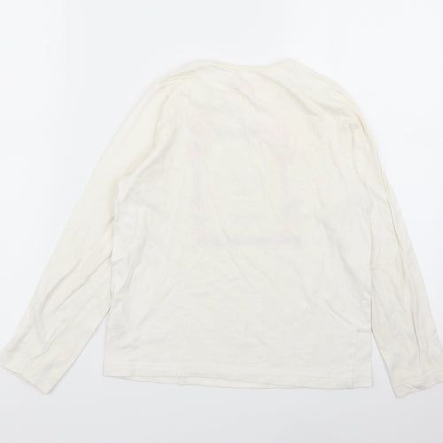 peimark Girls White Floral  Basic T-Shirt Size 9-10 Years