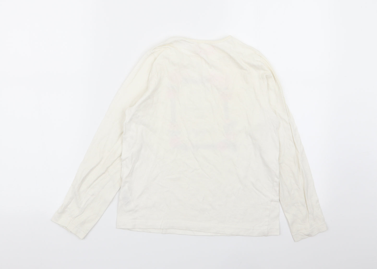 peimark Girls White Floral  Basic T-Shirt Size 9-10 Years