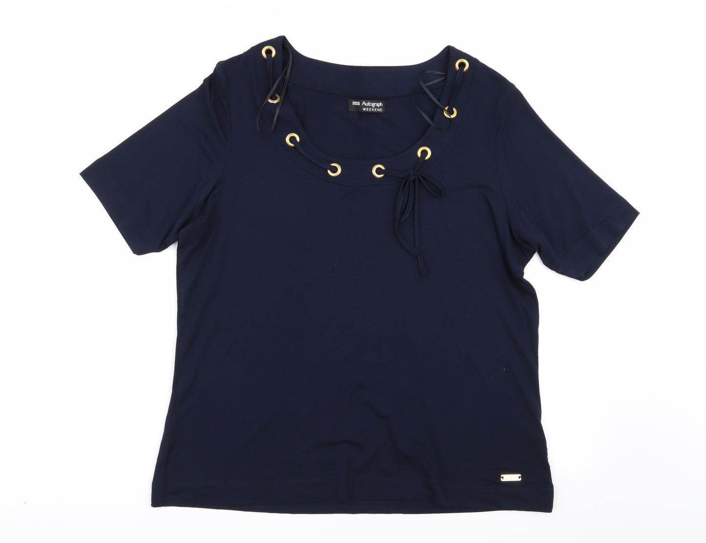 M&S Womens Blue   Basic T-Shirt Size 16