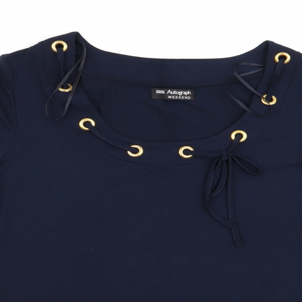 M&S Womens Blue   Basic T-Shirt Size 16