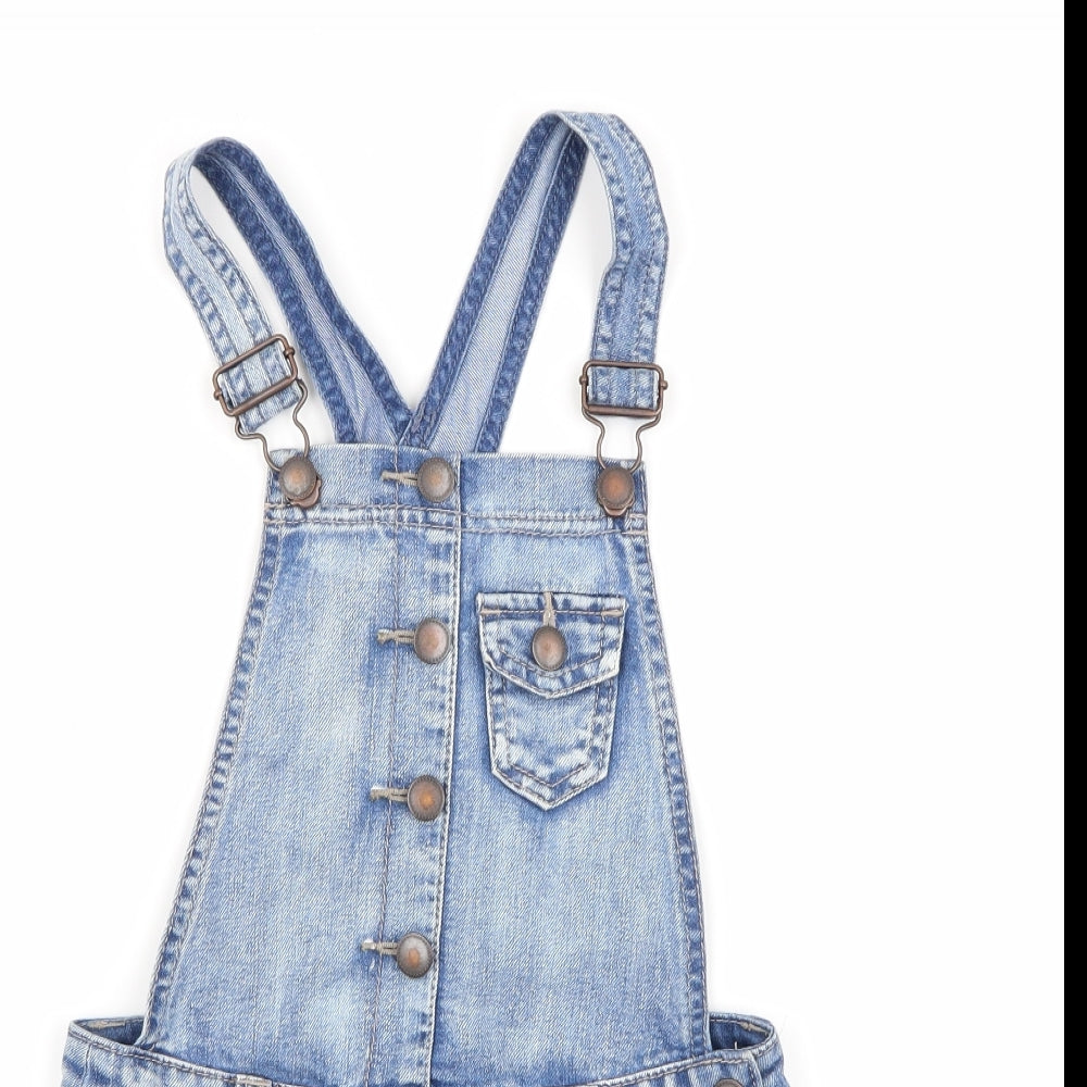Asda George Girls Blue   Dungaree One-Piece Size 7-8 Years