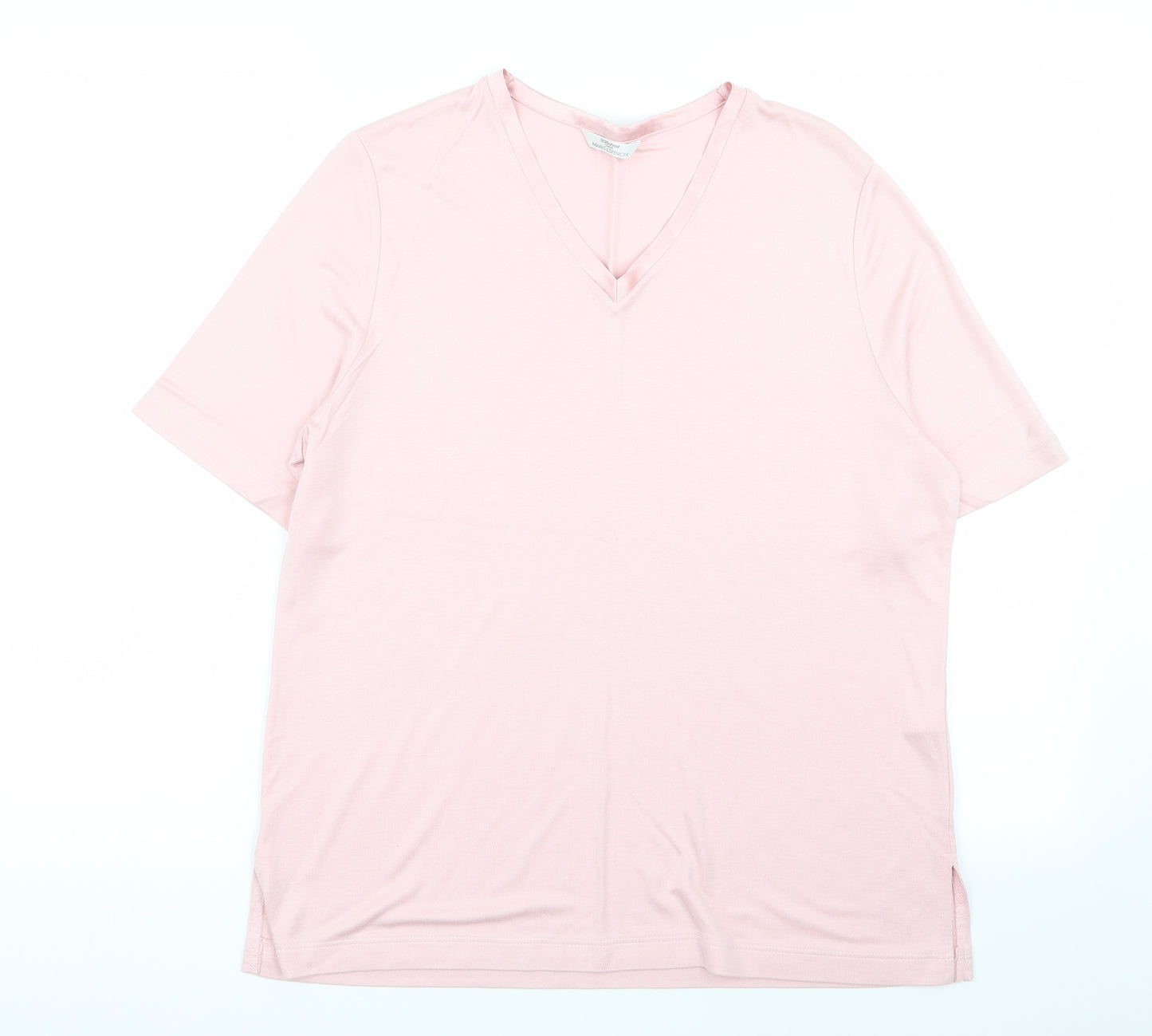 M&S Womens Pink   Basic T-Shirt Size 14