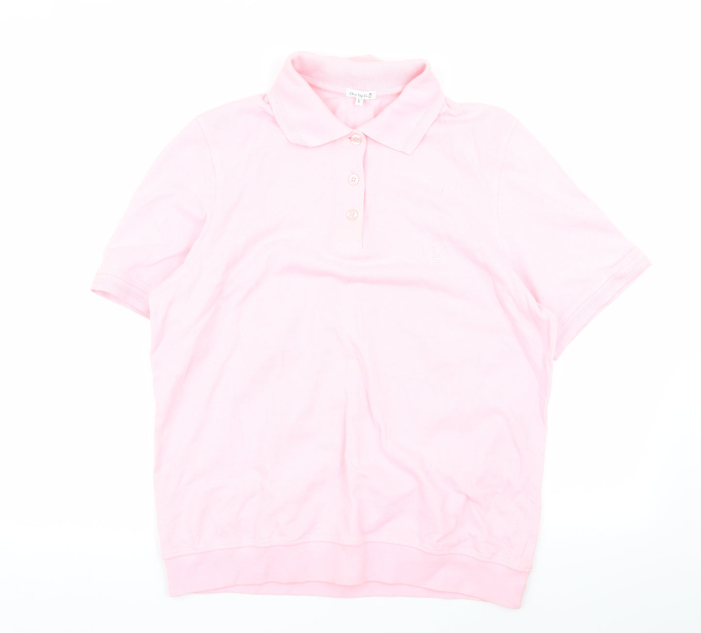 one up golf Mens Pink    Polo Size L