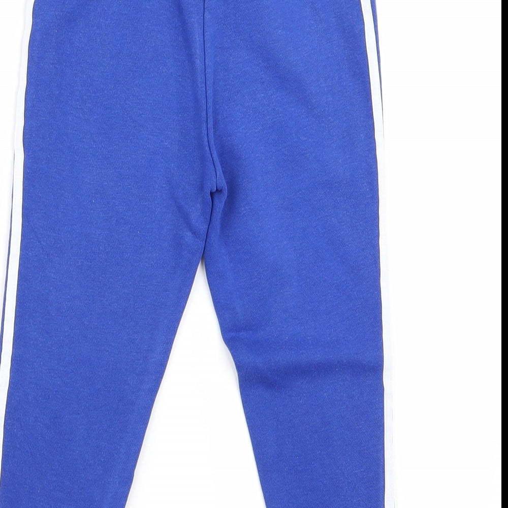 adidas Boys Blue Striped  Jogger Trousers Size 3-4 Years