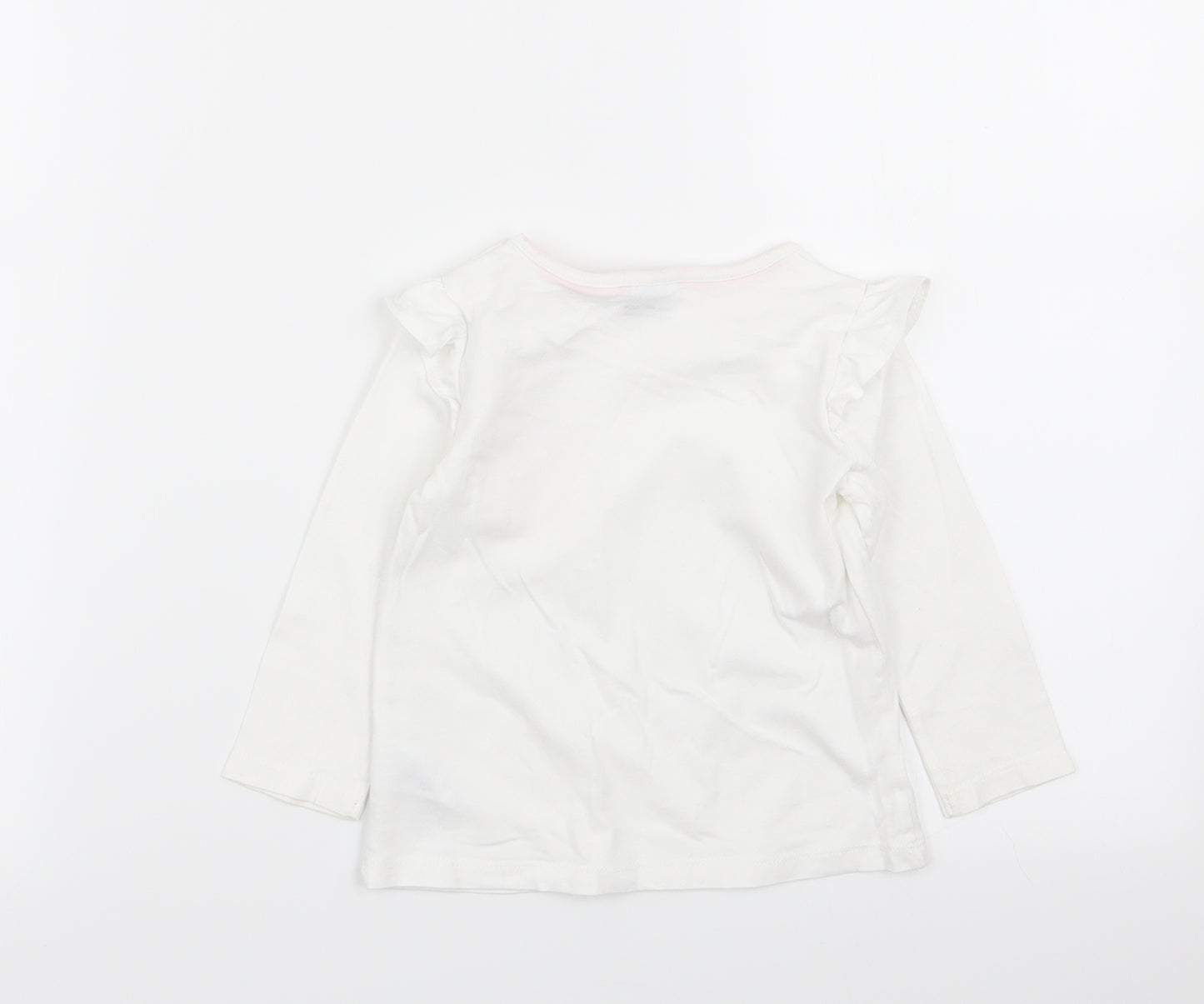 F&F Girls White   Basic T-Shirt Size 6-9 Months