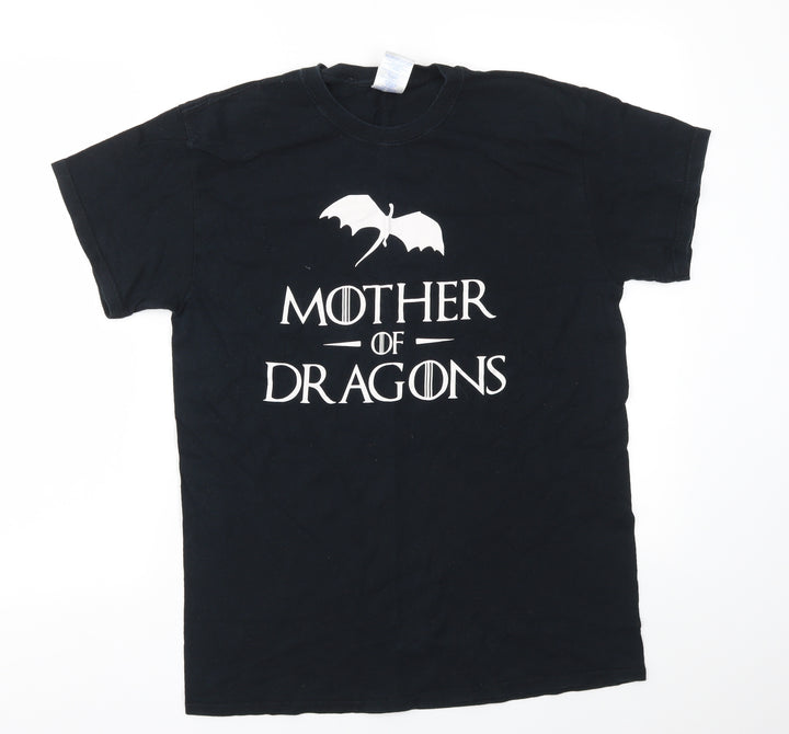 Gildan Mens Black T-Shirt Size M