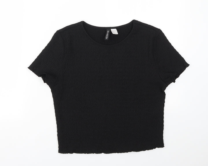 H&M Womens Black Basic T-Shirt Size L