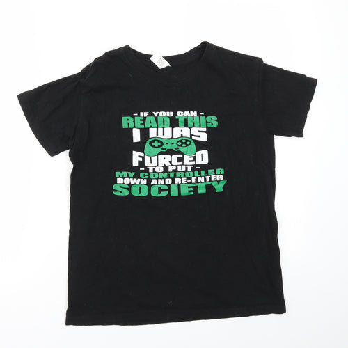Club Boys Black   Basic T-Shirt Size S