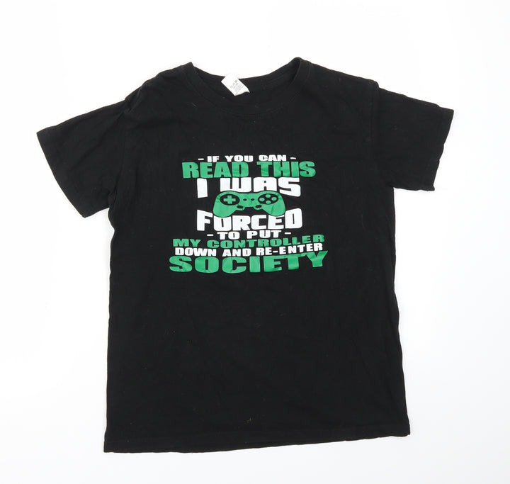 Club Boys Black   Basic T-Shirt Size S