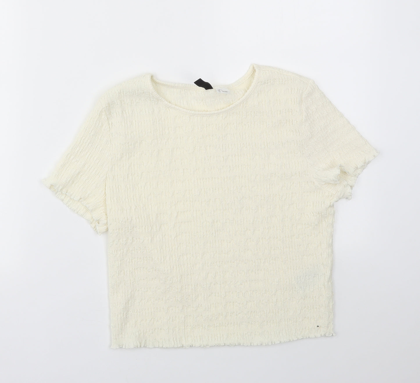 H&M Womens Ivory   Basic T-Shirt Size L