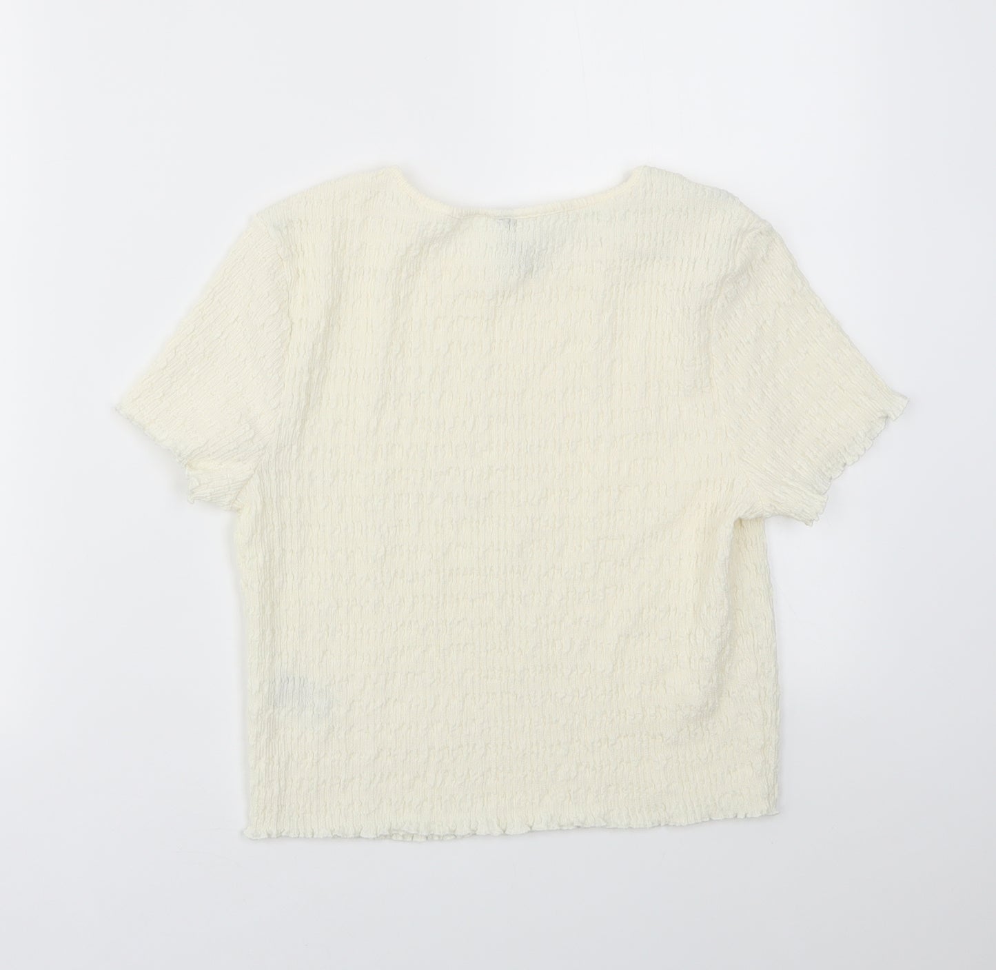 H&M Womens Ivory   Basic T-Shirt Size L