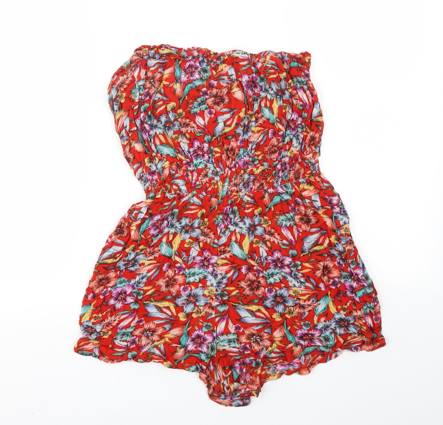 New Look Womens Multicoloured Floral  Bodysuit One-Piece Size 10