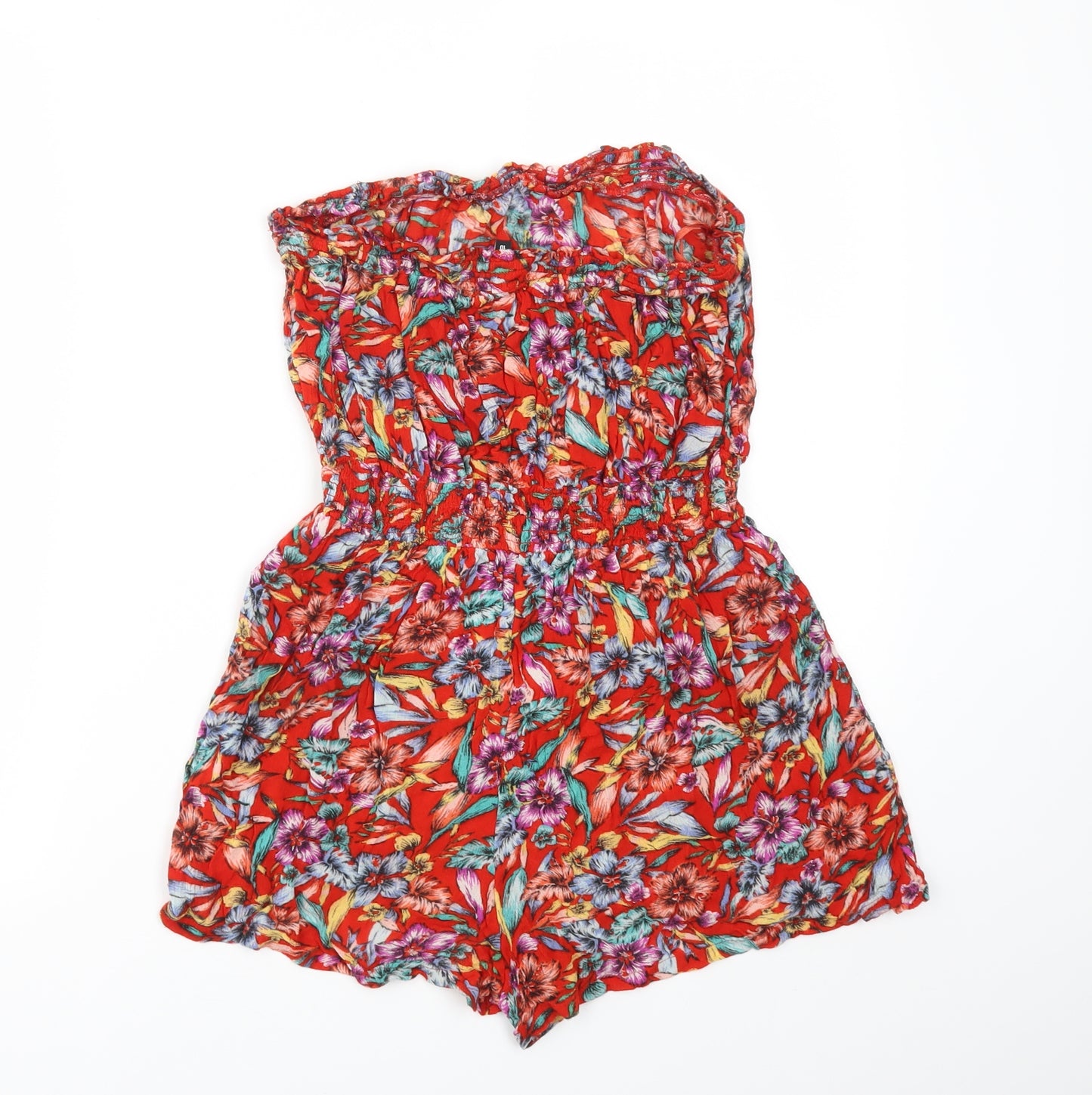 New Look Womens Multicoloured Floral  Bodysuit One-Piece Size 10