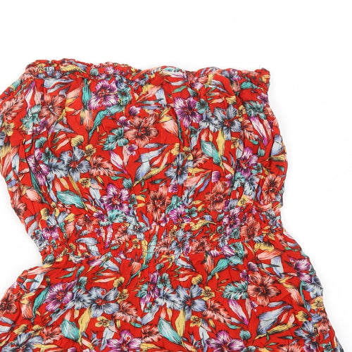 New Look Womens Multicoloured Floral  Bodysuit One-Piece Size 10
