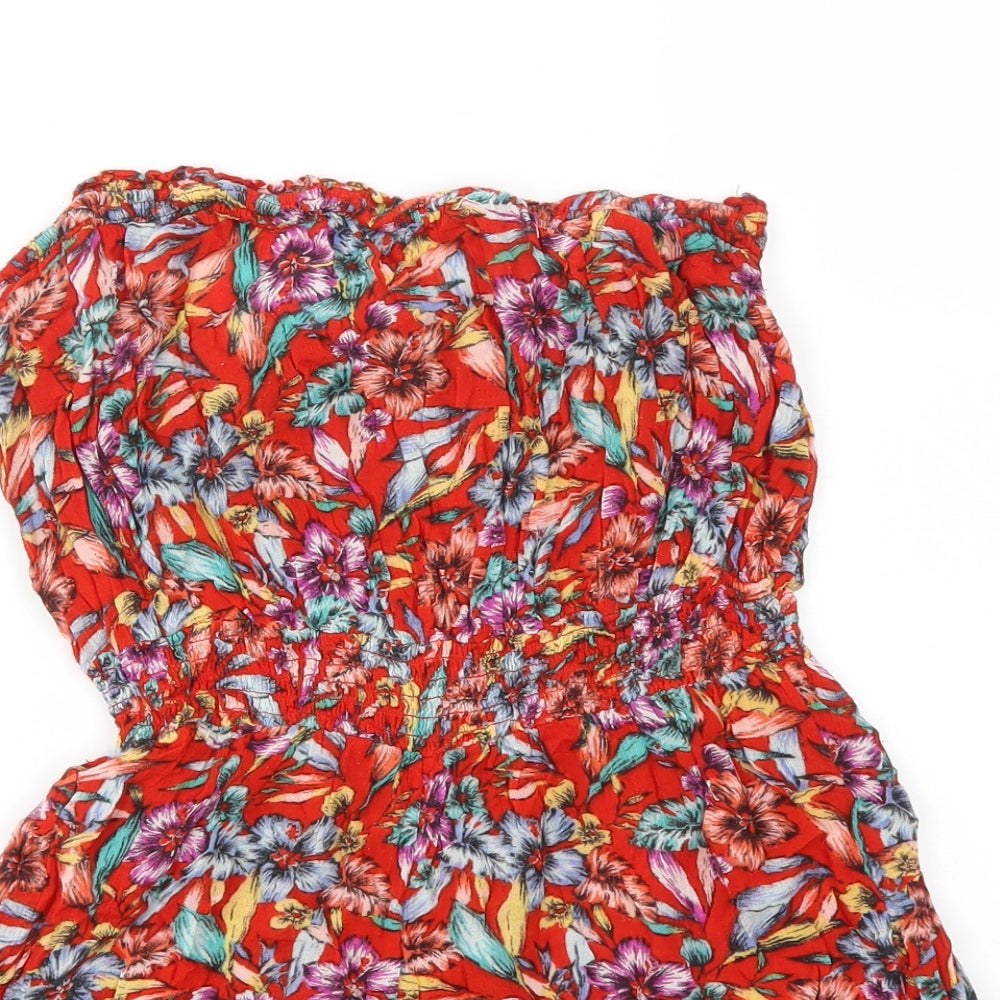 New Look Womens Multicoloured Floral  Bodysuit One-Piece Size 10