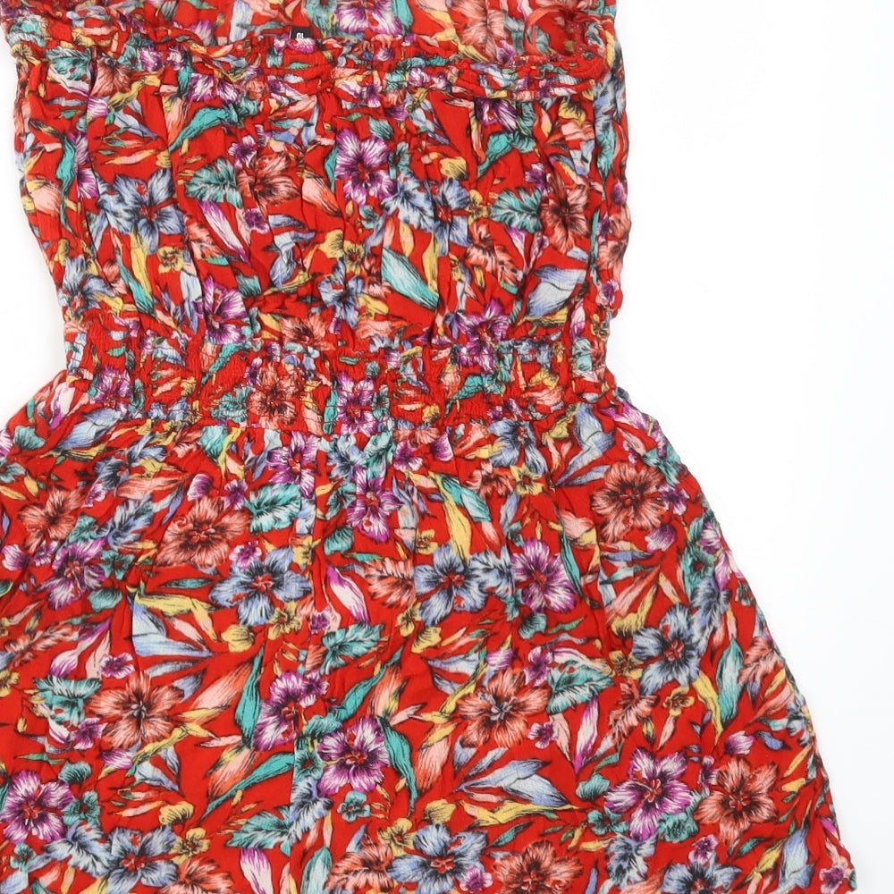 New Look Womens Multicoloured Floral  Bodysuit One-Piece Size 10