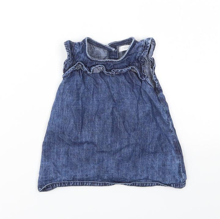 NEXT Girls Blue Houndstooth  Fit & Flare  Size 3-6 Months