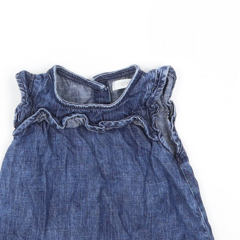 NEXT Girls Blue Houndstooth  Fit & Flare  Size 3-6 Months