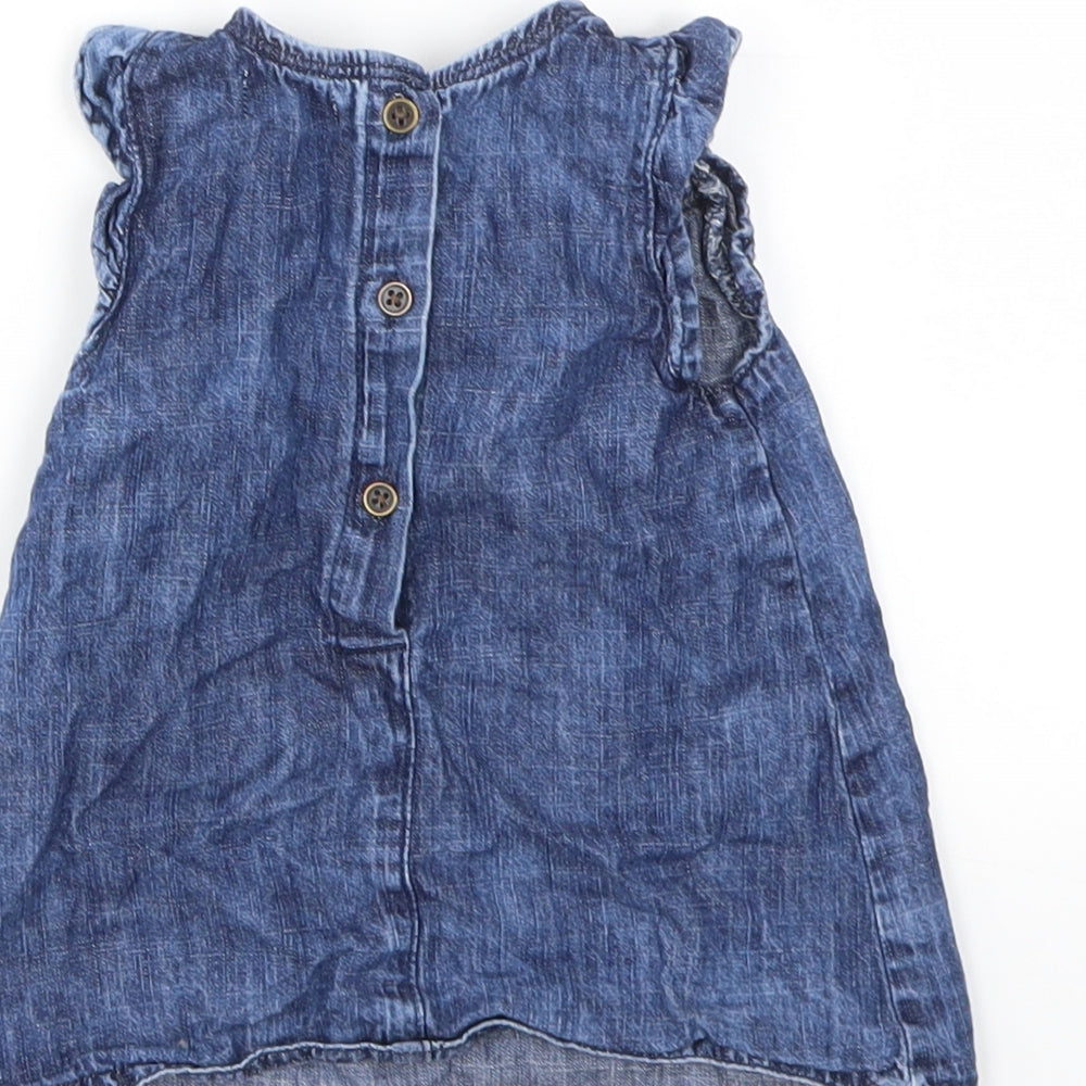 NEXT Girls Blue Houndstooth  Fit & Flare  Size 3-6 Months