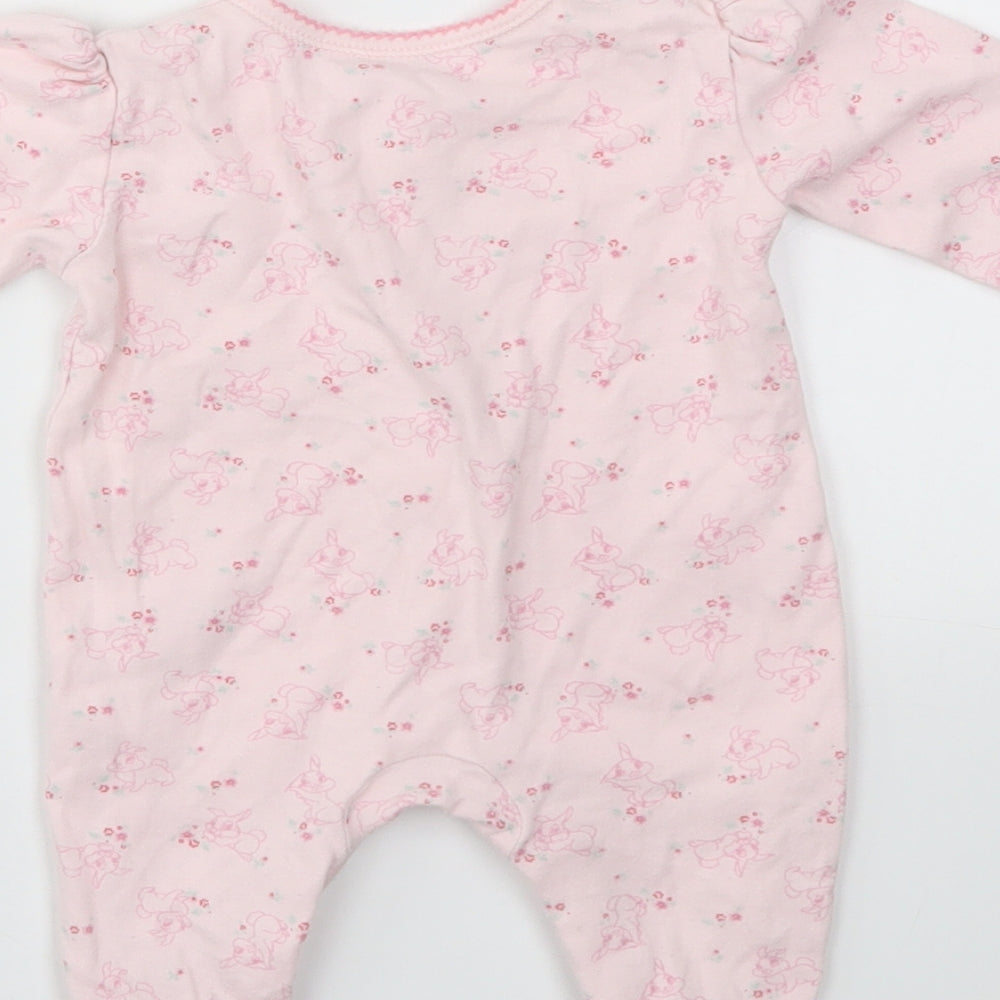 George Girls Pink Animal Print  Babygrow One-Piece Size 0-3 Months