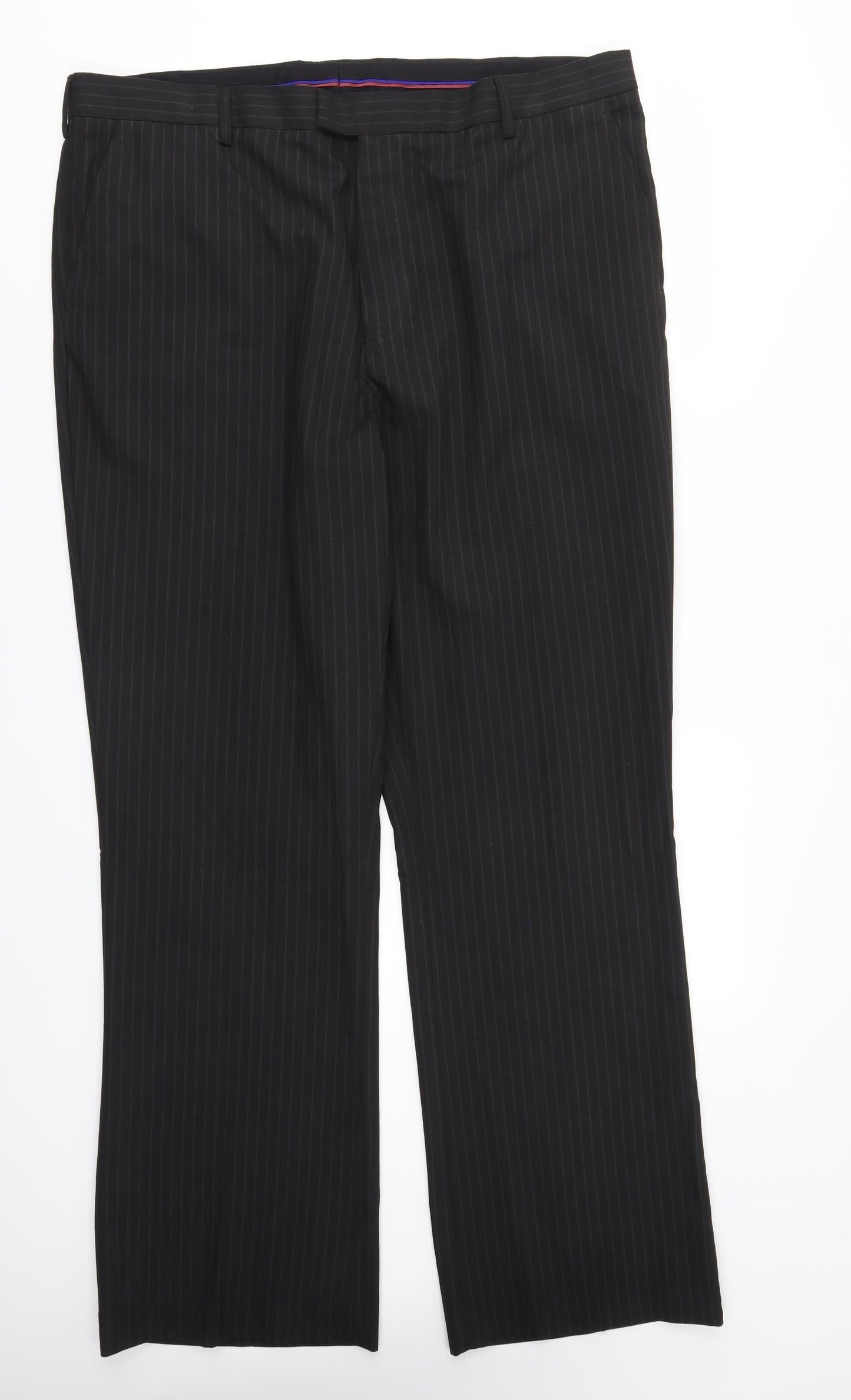 Burton Mens Black Striped  Trousers  Size 42 L34 in