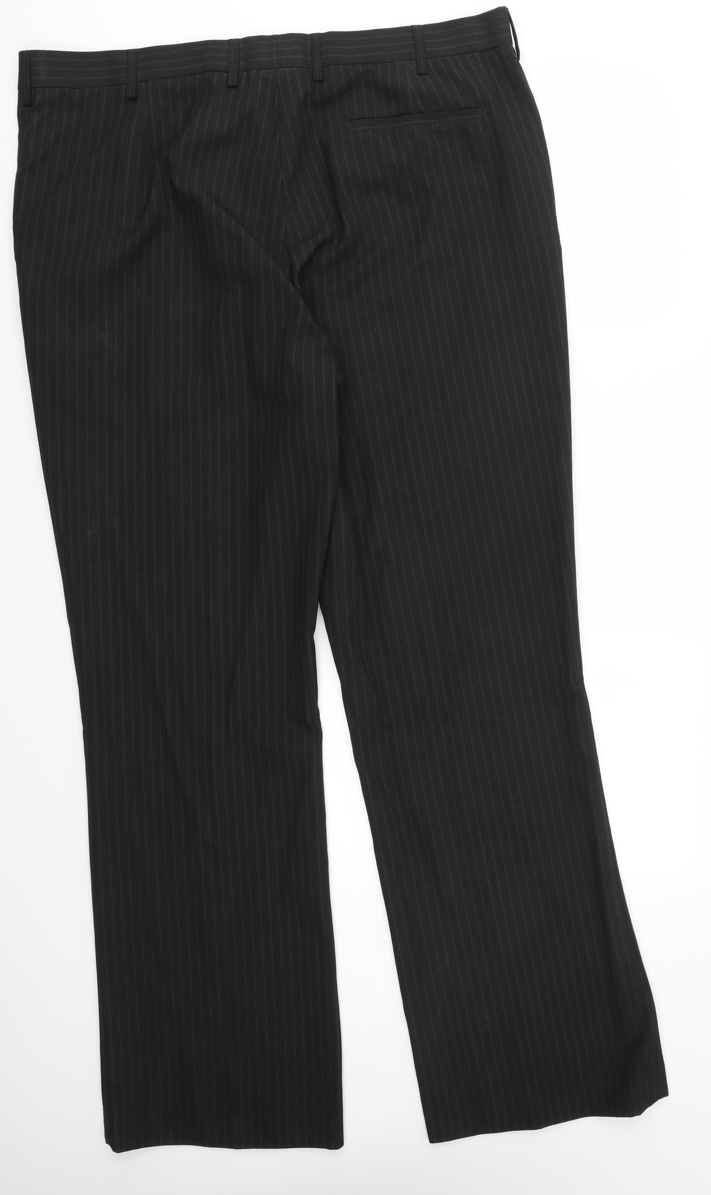 Burton Mens Black Striped  Trousers  Size 42 L34 in