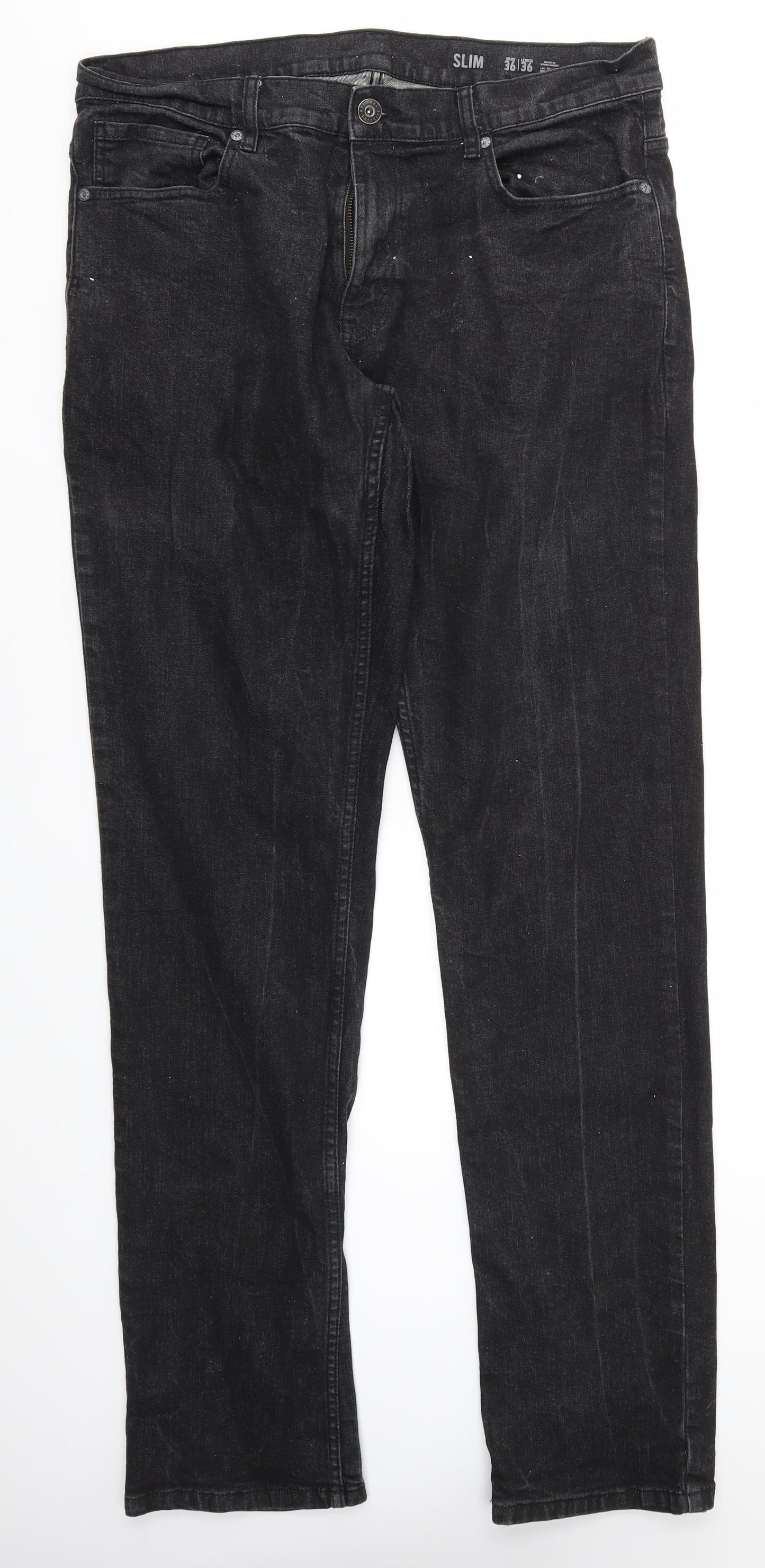 F&F Mens Black   Straight Jeans Size 36 L36 in