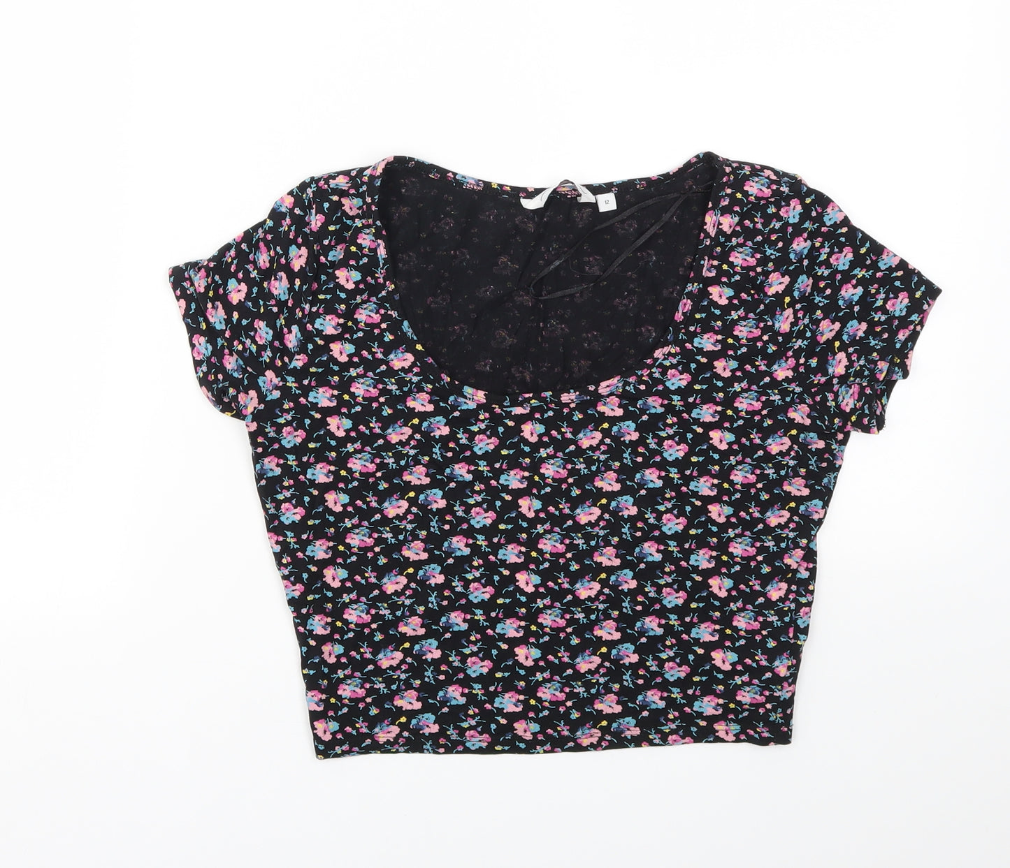 New Look Womens Multicoloured Floral  Basic T-Shirt Size 12