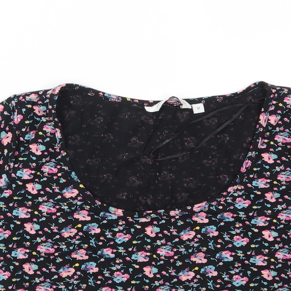New Look Womens Multicoloured Floral  Basic T-Shirt Size 12