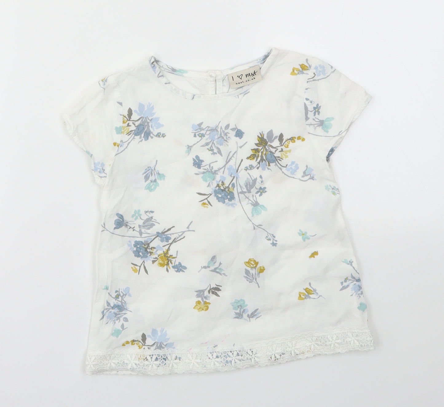 NEXT Girls Multicoloured Floral  Basic T-Shirt Size 5 Years