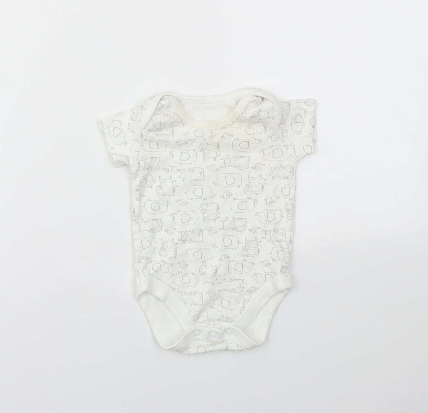 TU Baby Multicoloured Animal Print  Babygrow One-Piece Size 3-6 Months