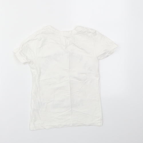 H&M Girls White   Basic T-Shirt Size 4-5 Years