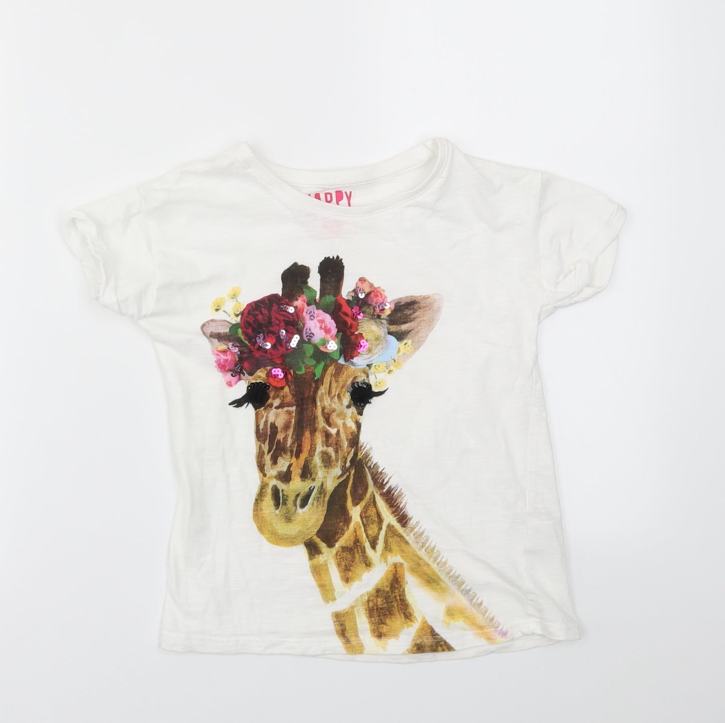 F&F Girls Multicoloured Animal Print  Basic T-Shirt Size 7-8 Years