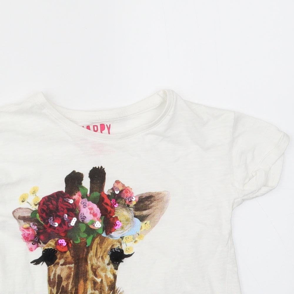 F&F Girls Multicoloured Animal Print  Basic T-Shirt Size 7-8 Years